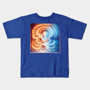 Fire and Ice (cropped, square format) Kids T-Shirt